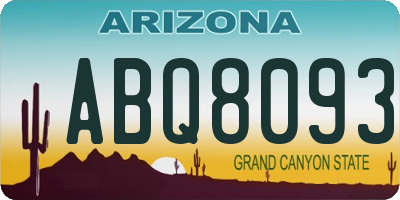 AZ license plate ABQ8093