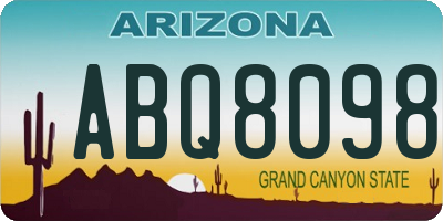 AZ license plate ABQ8098