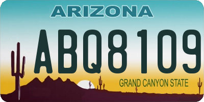 AZ license plate ABQ8109