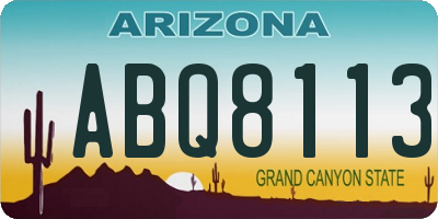 AZ license plate ABQ8113