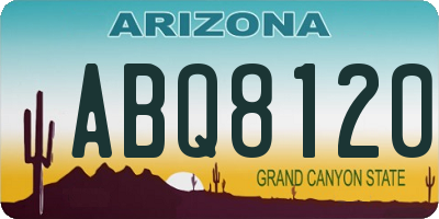 AZ license plate ABQ8120