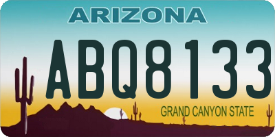 AZ license plate ABQ8133