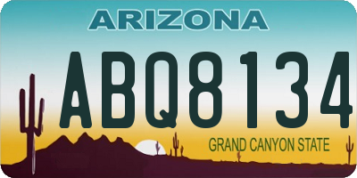 AZ license plate ABQ8134