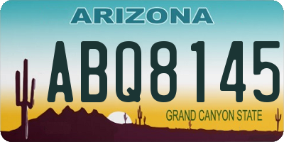 AZ license plate ABQ8145