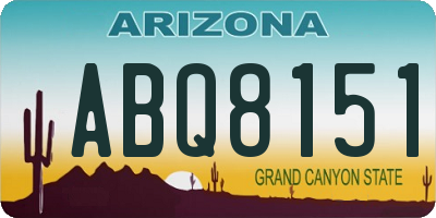AZ license plate ABQ8151
