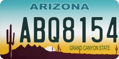 AZ license plate ABQ8154