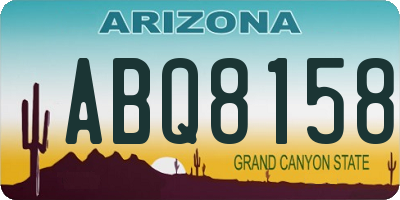 AZ license plate ABQ8158