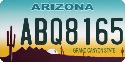 AZ license plate ABQ8165