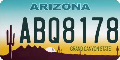 AZ license plate ABQ8178
