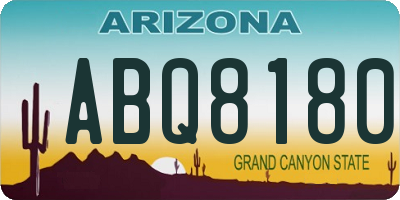 AZ license plate ABQ8180