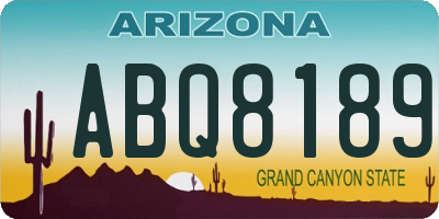 AZ license plate ABQ8189