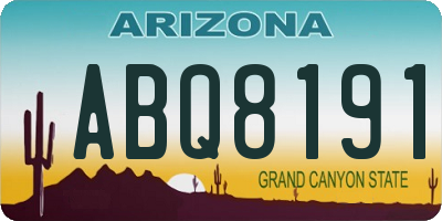 AZ license plate ABQ8191