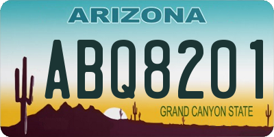 AZ license plate ABQ8201
