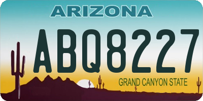 AZ license plate ABQ8227