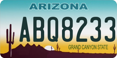 AZ license plate ABQ8233