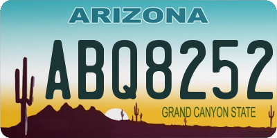 AZ license plate ABQ8252
