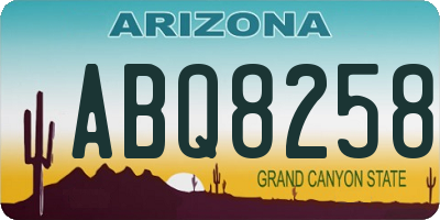 AZ license plate ABQ8258