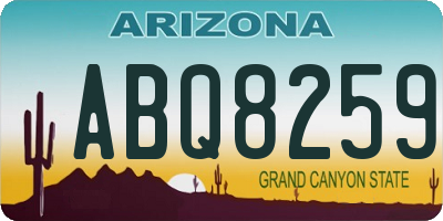 AZ license plate ABQ8259