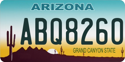 AZ license plate ABQ8260
