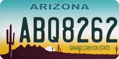 AZ license plate ABQ8262