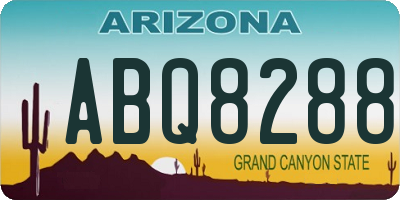 AZ license plate ABQ8288