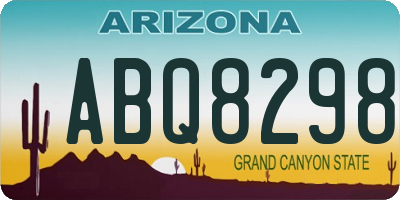 AZ license plate ABQ8298