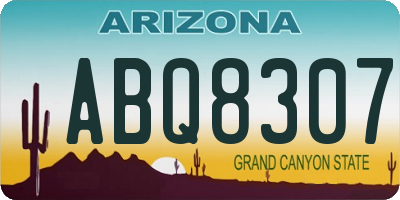 AZ license plate ABQ8307