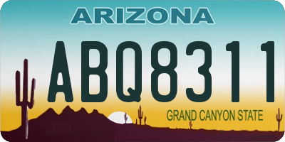 AZ license plate ABQ8311