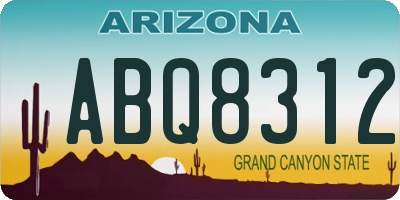 AZ license plate ABQ8312