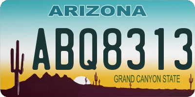 AZ license plate ABQ8313