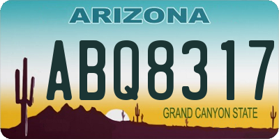 AZ license plate ABQ8317