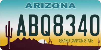 AZ license plate ABQ8340