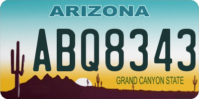 AZ license plate ABQ8343
