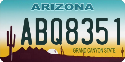 AZ license plate ABQ8351