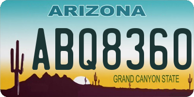 AZ license plate ABQ8360