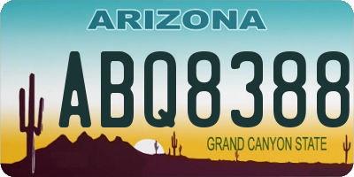AZ license plate ABQ8388