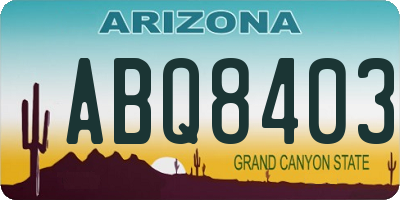 AZ license plate ABQ8403