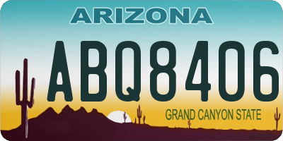 AZ license plate ABQ8406