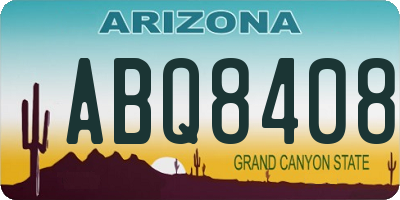 AZ license plate ABQ8408