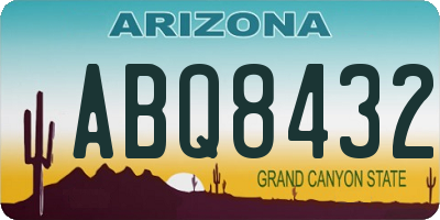 AZ license plate ABQ8432