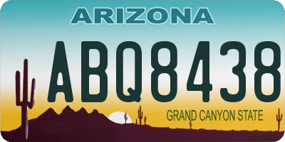 AZ license plate ABQ8438