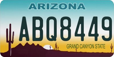 AZ license plate ABQ8449