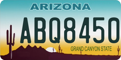 AZ license plate ABQ8450