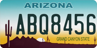 AZ license plate ABQ8456