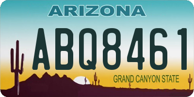 AZ license plate ABQ8461