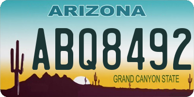 AZ license plate ABQ8492