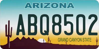 AZ license plate ABQ8502