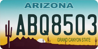 AZ license plate ABQ8503