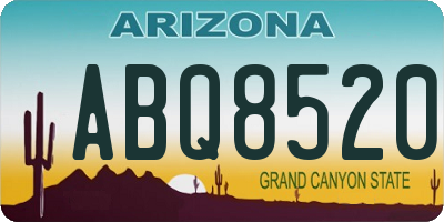 AZ license plate ABQ8520
