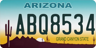 AZ license plate ABQ8534